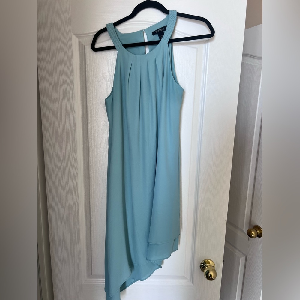 White House Black Market Teal Asymmetrical Dress